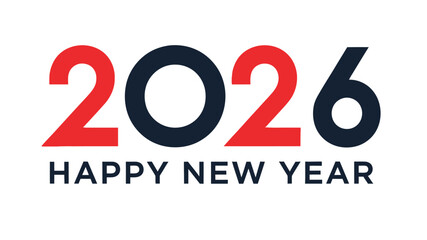 A vibrant display showcasing the year 2026 and a welcoming happy new year message