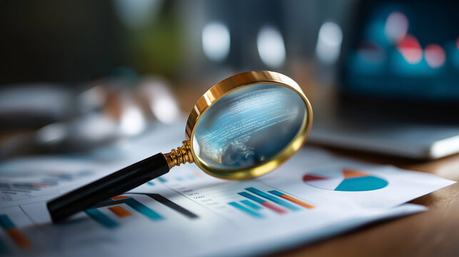 General data protection regulation visualization magnifying glass on data display privacy compliance examination information security review regulatory framework inspection - Powered by Adobe