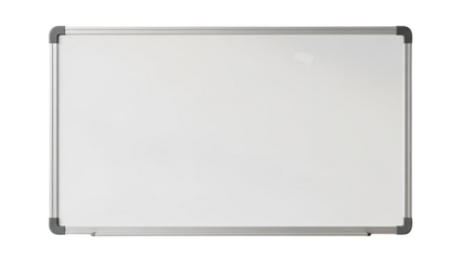Blank whiteboard on white background