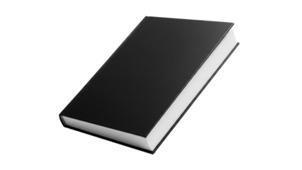 Black book with white pages isolated on white background