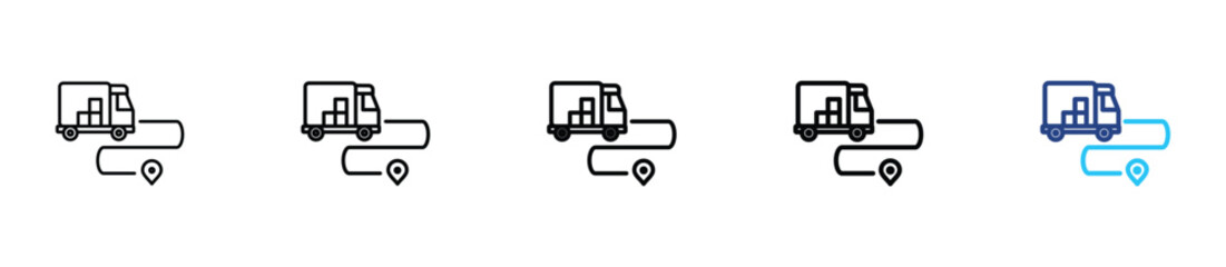 Tracking icon set outline vector concept illustrations