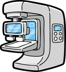 Medical Mammogram Machine Illustration
