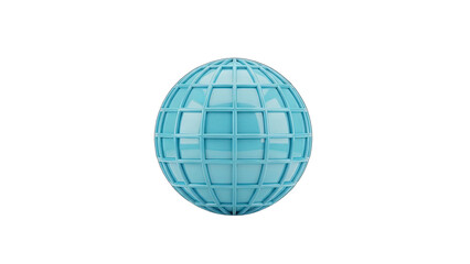 Abstract Blue Wireframe Sphere With A Glossy Surface On A Black Background With A Transparent Background Option Available