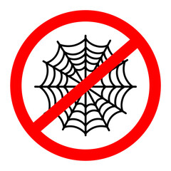 No spider web sign isolated isolated on transparent background