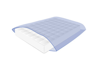 Mattress in a protective transparent plastic cover. Transporting the mattress. Storing the mattress.