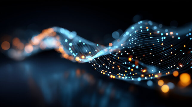 Data protection regulation visualization bits and bytes data stream privacy compliance display information security flow regulatory framework representation defocused digital