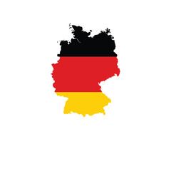 Obraz premium Map of Germany in national flag colors vector illustration