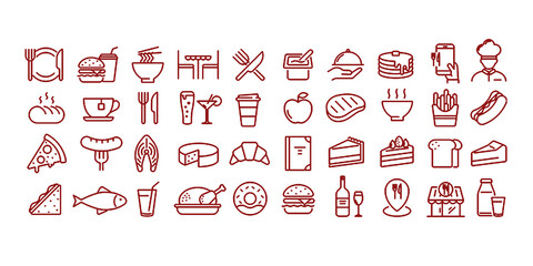 Editable food icon set