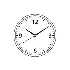 Classic Analog Clock Face with Hour and Minute Hands Showing Time