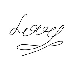 An elegant calligraphic script writing of the word 