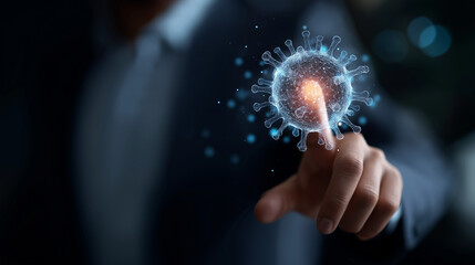 Metaverse cybersecurity cybercrime visualization faceless businessman interface crypto currency protection digital network technology virus attack shield defocused digital dis