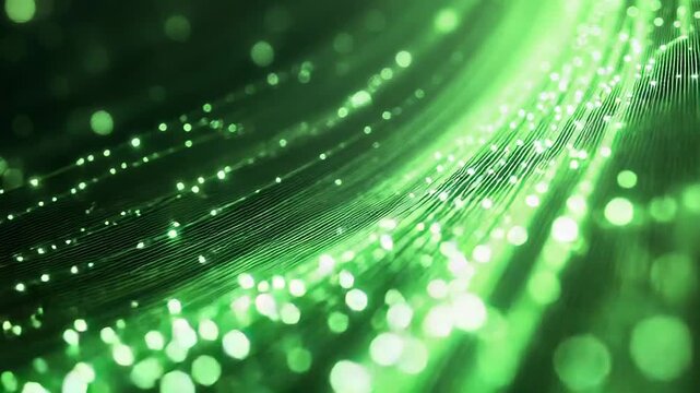 Fiber optics carrying green light data information stream
