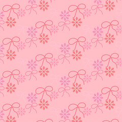 seamless pattern with Christmas bow.