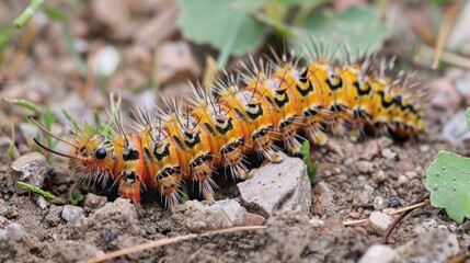 Vibrant Caterpillar on White Background