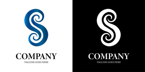 Elegant and flowing letter S logo. Perfect initial for shipping, security, software, or sustainable brands. Scalable vector template with clean lines. Represents growth and speed.