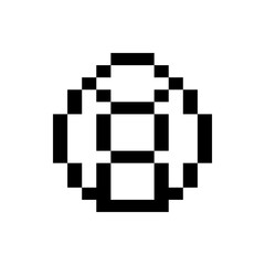 Pixel Art Retro Style Flower Design, Black and White, Minimalist