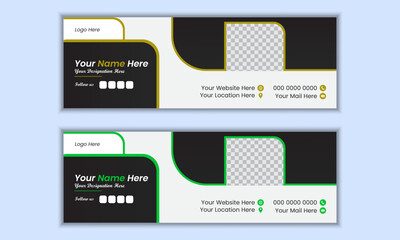 Professional email signature and web banner design template or social media cover page design.