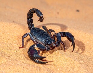 Granulated thick-tailed scorpion (Parabuthus granulatus), Kalahari desert, South Africa