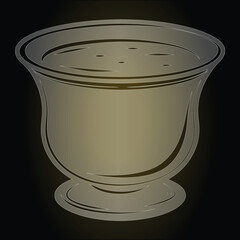 Stylized illustration of a chalice filled with liquid glass morphism