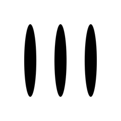 Minimalist Black Surfboard Silhouettes on White Background