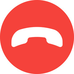 Phone Call End Icon on Red Circle