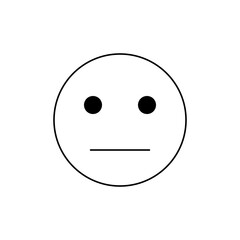 Minimalist Black and White Simple Face Icon, Basic Emoticon Design