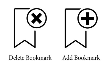 Delete and add bookmark icons for web and mobile applications