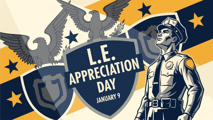 Honor law enforcement this January 9 with a powerful image conveying respect and gratitude for police, perfect for community events and public service campaigns