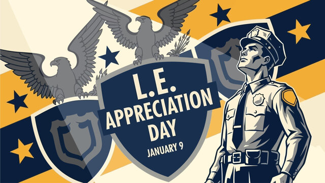 Honor law enforcement this January 9 with a powerful image conveying respect and gratitude for police, perfect for community events and public service campaigns