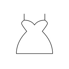 Heart Neckline Dress Outline, Elegant Fashion Sketch, Simple Dress Design