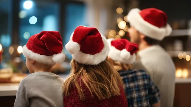 Happy family celebrating, Christmas day home, holiday winter season, concept seasonal celebration, display family gathering, moment festive joy, tradition cultural celebration, fac