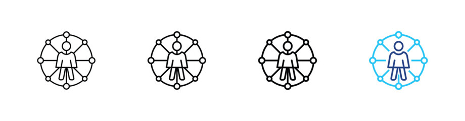 Management icon set outline multistyle vector illustration concept