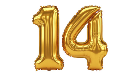 14 gold balloon number