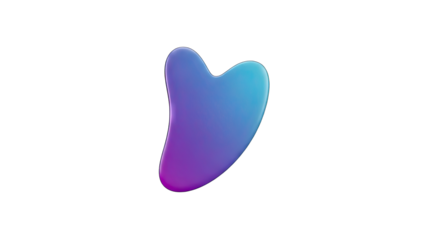 Abstract gradient blob shape with smooth rounded edges in vibrant blue purple and pink tones on a clean black background detailed digital art