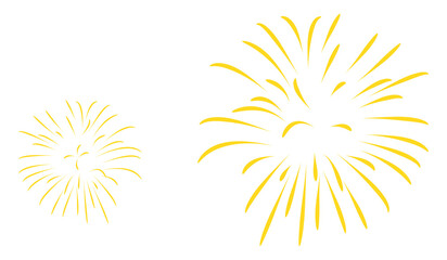 Golden firework png, thin stroke lines. Isolated illustration, transparent background. Design for overlay, montage. Happy new year concept