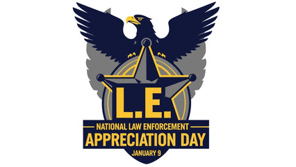 Honor law enforcement officers with this striking design for National Law Enforcement Appreciation Day on January 9th, celebrate service, courage, and community support