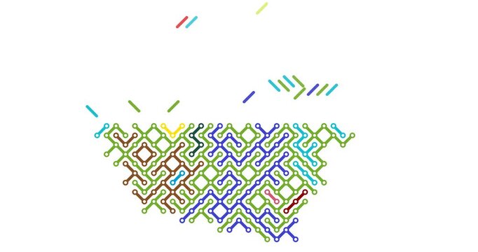 Diagonal Moving Circles Form United Arab Emirates Geographic Shape