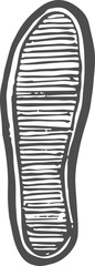 Footwear sole print grunge vintage style drawing