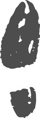 Human shoe print trace showing individual footprint mark