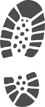 Bootprint vector icon showing sole tread pattern