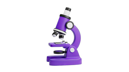 3D Rendered Purple Microscope Isolated On Black Background With Transparent Background High Detail Scientific Research Equipment