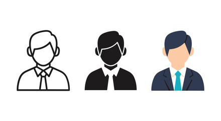 Businessman avatar profile icon set professional male user representative person symbol