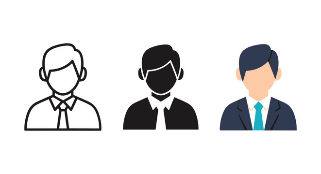 Businessman avatar profile icon set professional male user representative person symbol