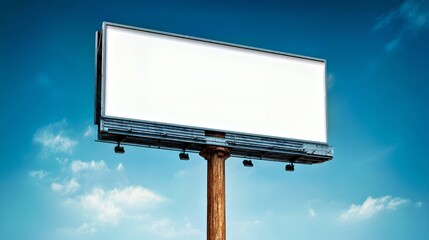 Obraz premium Prime Vision: Empty Billboard Advertising Space Under Clear Sky