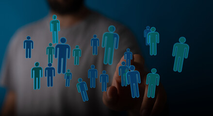 Abstract image showing interconnected human figures, perfect for illustrating social networks and communication