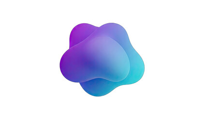 Abstract Amorphous Shape With Purple And Blue Gradient Colors And Soft Smooth Surface Isolated On Black Background With Transparent Background