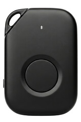 Generic black wireless bluetooth tracker device for keys isolated with transparent background