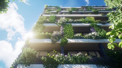 London city park garden with urban architecture, green grass, and blue sky on a summer day