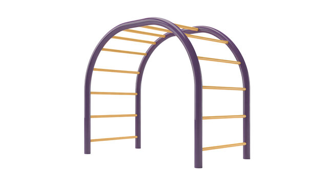 Climbing archway for kids playground equipment in purple and wood tones, perfect for active children and outdoor fun, fitness and play