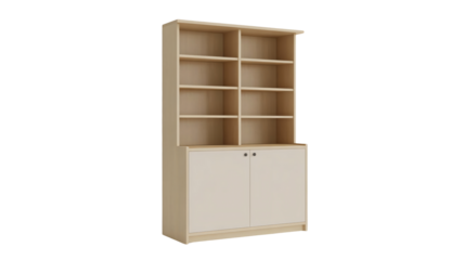 Organize your life with this modern bookshelf and cabinet combo, a perfect addition to any home or office for stylish storage solutions
